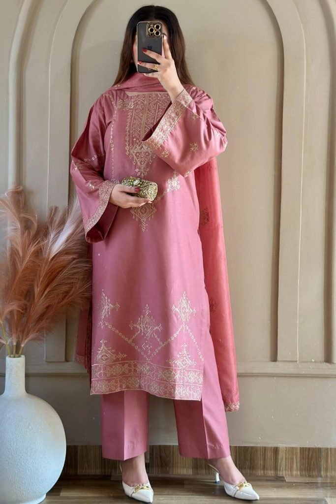 3 piece stitched suit online pakistan